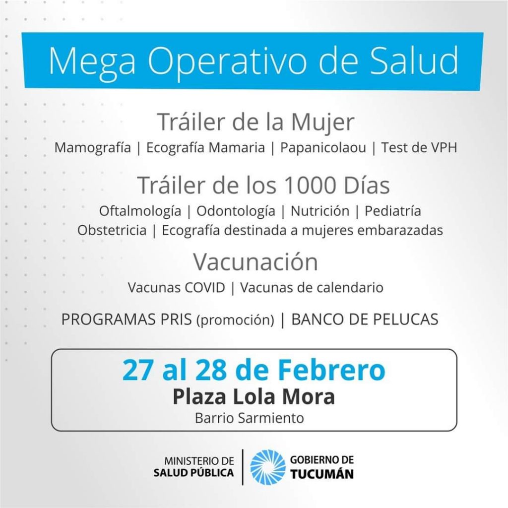 Mega Operativo de Salud en Plaza Lola Mora